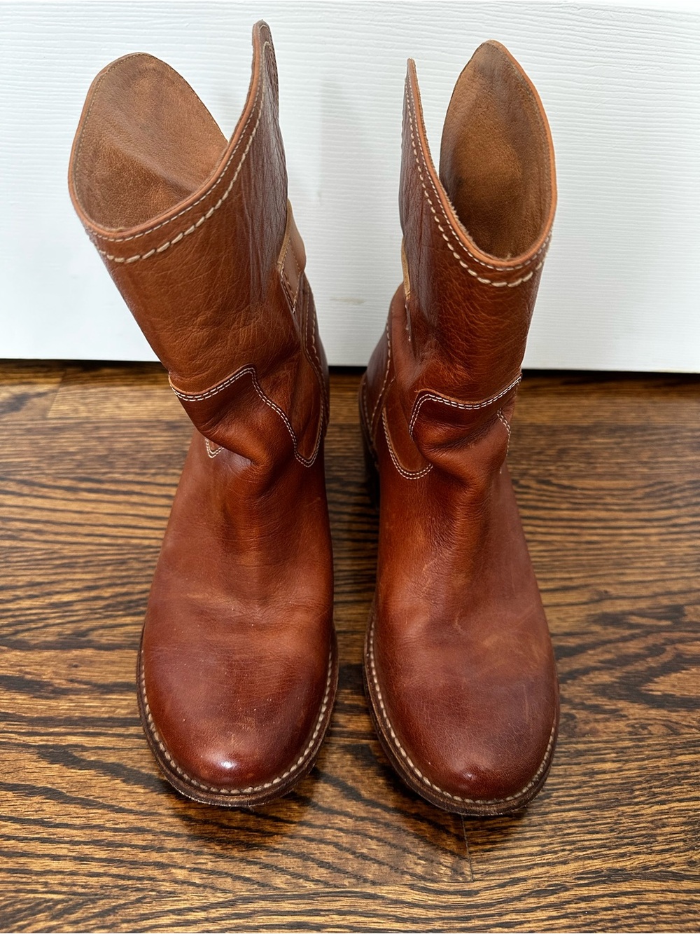 Frye Carmen Shortie Brown Leather Ankle Boots Sz 7
